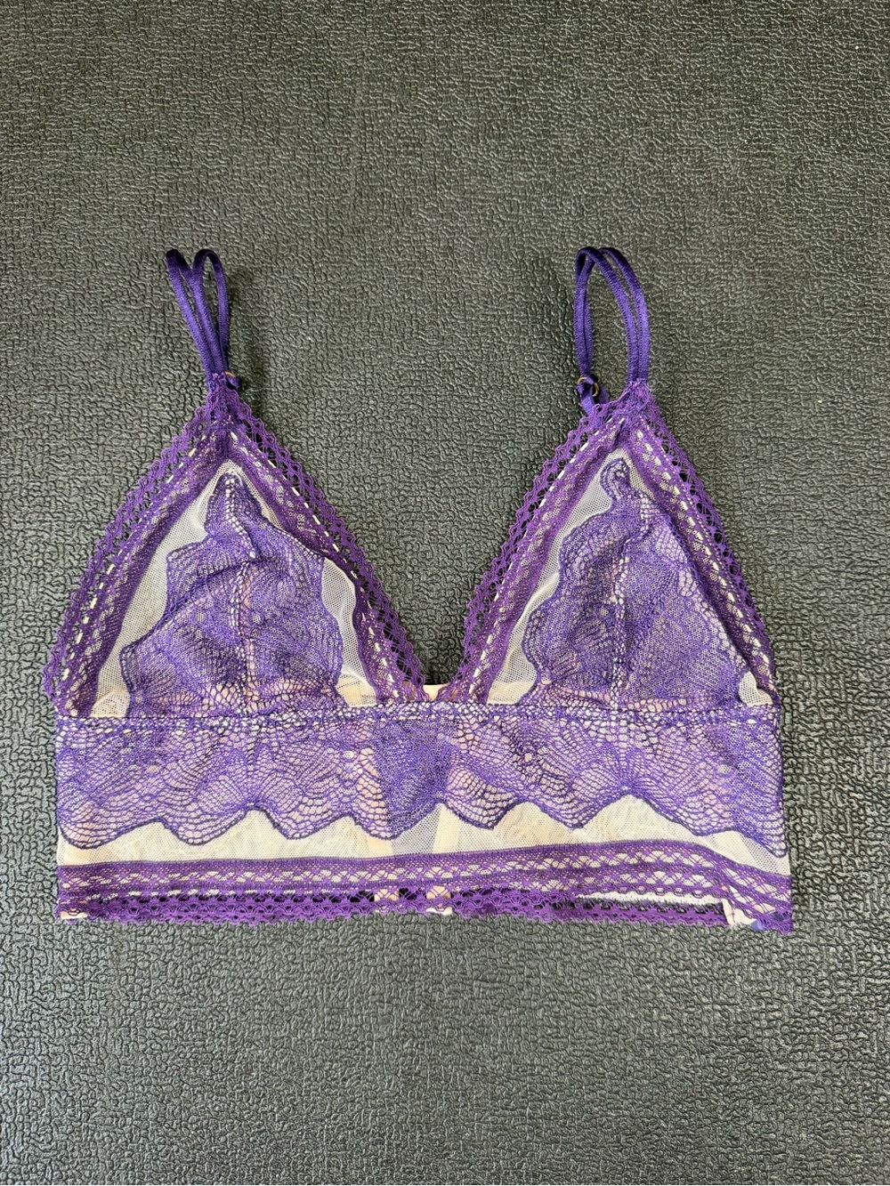 Victoria’s Secret S Purple & Nude Lace Sheer Bralette Date Night Lingerie Sexy